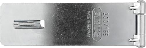 ABUS Überfalle 200/155 - Vorrichtung für Vorhängeschlösser - für einschlagende Türen - 35027 - ABUS-Sicherheitslevel 2 - Silberfarben | Für einschlagende Türen, gehärtete Stahlösen, verdeckte Schrauben, korrosionsgeschützt - Sicherheitslevel 2, 155 mm