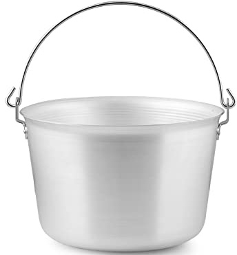 Agnelli Paiolo Per Polenta Con Manico Ad Arco Spessore 3 Millimetri, Diametro 400 Mm Cod.Alma14440, Grigio, 40 cm