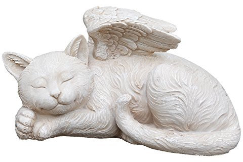 Napco 11145 Schlafender Engel Katze mit Flügeln Garten Statue, 24,8 x 12,7 cm