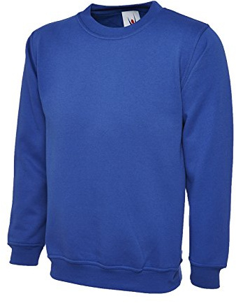 Uneek 300g Plain Classic Crewneck Sweatshirt -Royal Blue - XXXX-Large