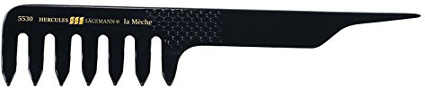 Hercules Sägemann 5530 Profi Mesh-Kamm La Mèche Naturkautschuk Haarkamm Zahnung grob - 7,5 Zoll - gebogene Zähne