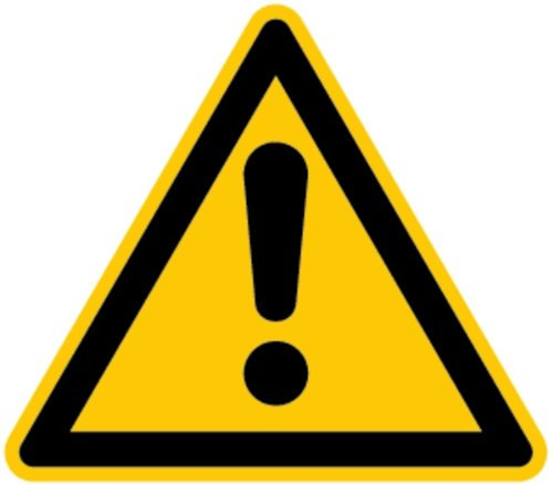 LEMAX® Aufkleber Warnschild, Allgemeines Warnzeichen, W001 DIN EN ISO 7010 Folie selbstkl. gelb/schwarz, 200mm