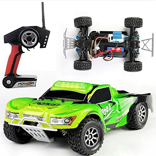 efaso WL Toys A969 - schneller Short Course Buggy 50 km/h schnell wendig , voll digital proportional - 2.4 GHz RC Auto mit Allradantrieb - Maßstab 1:18 (grün/schwarz), hoher Fun Faktor, alle Ersatzteile vorrätig