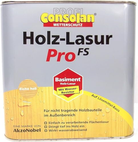 Profi Consolan Holz-Lasur Pro FS Holzlasur Farbton Eiche 2,5 Liter