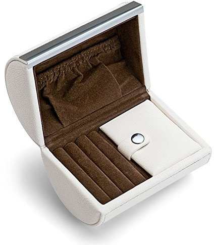 Philippi Design Donatella Mini Schmuckbox weiß 128065 - aus weißem echten Leder mit Samt
