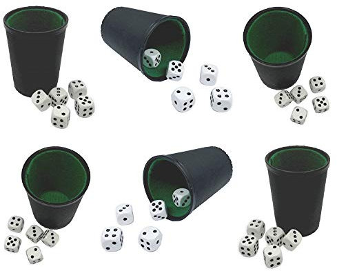 Würfelbecher Knobelbecher Set mit 6 Bechern und 30 Würfeln