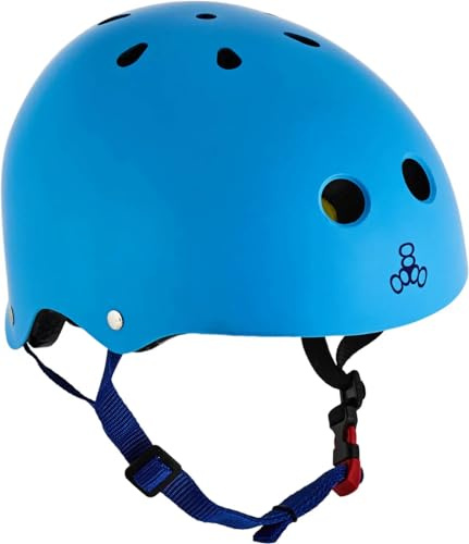 Triple Eight Dual Certified MIPS Bike and Skateboard Helmet, Blue Matte, Large/X-Large