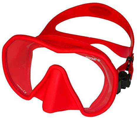 Beuchat Maxlux S Tauchmaske für schmale Gesichtsformen , Farbe:rot