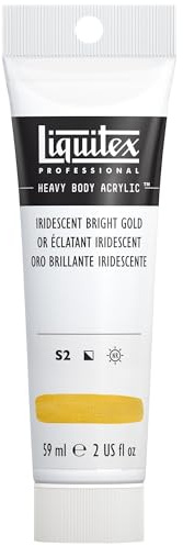 Liquitex 1045234 Professional Heavy Body Acrylfarbe in Künstlerqualität mit ausgezeichneter Lichtechtheit in buttriger Konsistenz, 59ml Tube - Irisierendes helles Gold