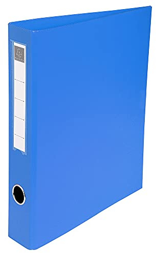Exacompta 51642E Ringbuch DIN A4 aus starkem Karton mit Kunststoffbezug außen 4 Ringen 60 mm breit hellblau ideal für Schule und Büro Ringhefter Ringordner Ringbuchordner
