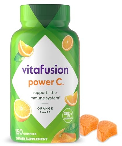 Vitafusion Power C Vitamin C Gummies for Immune Support, Orange Flavored, 282 mg Vitamin C, America’s Number 1 Gummy Vitamin Brand, 50 Day Supply, 150 Count