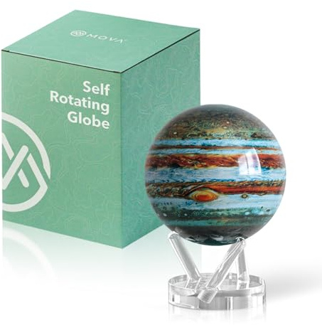 MOVA Globe - Jupiter Signature (6) | Solar-Powered Rotating Planet Display for Desk or Shelf | No Batteries or Wires | Floating-Style Space Decor