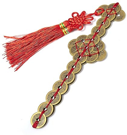 lachineuse - Spada Feng Shui - Sapeche in rame e cavo rosso - Lunghezza 23,5 cm - Portafortuna cinese - Decorazione Zen Casa Ufficio - Idea regalo Cina, Asia