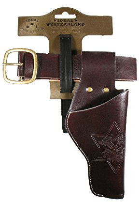 Bauer Spielwaren 7500154 J.G.Schrödel Gürtel Duell: Pistolengürtel mit 1 Holster für Die Spielzeug-Pistole, Ideale Cowboy- und Faschingsausrüstung, 55–90 cm, dunkelbraun (750 0154)
