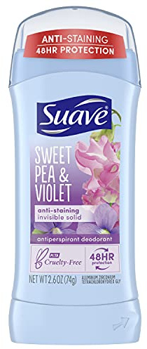 Suave Stick de déodorant anti-transpirant à application invisible - Parfum de pois de senteur et de violette - 75 g
