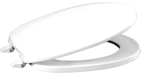 Centoco Toilet Seat Round, Closed Front with Cover, Residential, Plastic, Made in the USA, 200-001, White