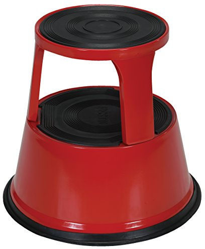 Vestil STEP-17-R Steel Rolling Step Stool 17 In. Top Step Height 500 Lb. Capacity Red