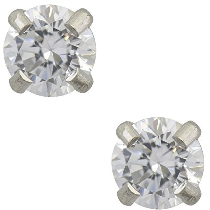 Studex Tiny Tips CZ Cubic Zirconia 4mm Claw Setting Stainless Steel Childrens Hypo-allergenic Stud Earrings