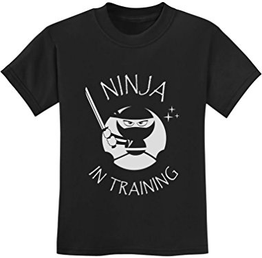 Tstars Ninja in Training T-Shirt for Kids Boys Girls - Martial Arts Gift for Young Warrior Ninja-Inspired Tshirt Small Black
