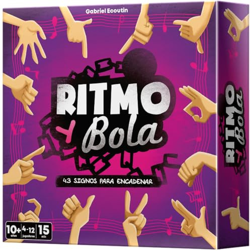 Asmodee Ritmo y Bola, Juego de Mesa de Fiesta de Ritmo y Gestos al Estilo We Will Rock You, Divertido Desafío de Memoria para Grupos Grandes, A Partir de 8 Años, 4-12 Jugadores, 15 Minutos, Español