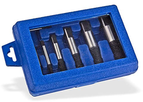Dema Schrauben-Ausdreher Set 8-tlg M5–M45, Schraubenentferner, warm geschmiedet, hochwertiger Stahl, kompakt in PVC-Box, ideal für Werkstatt, Heimwerker, Reparaturen