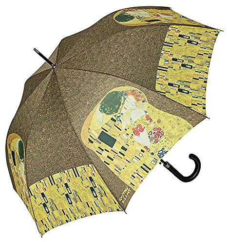 VON LILIENFELD® Ombrello Automatico Pioggia Lungo Classico Donna Arte Gustav Klimt: Il bacio