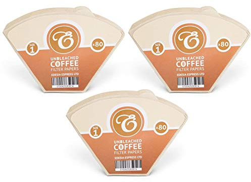 EDESIA ESPRESS - 240 filtres à café coniques en papier - non blanchis - taille 1