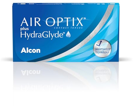 Air Optix plus HydraGlyde Lentes de contacto de reemplazo mensual, Pack de 6, R 8.6 mm, D 14.2 mm, -12 Diopt