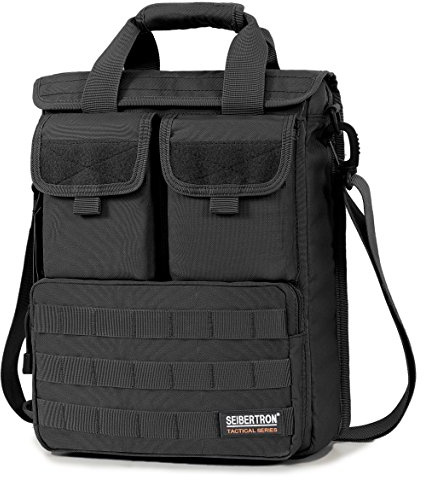 Seibertron Erweiterbar 14 Laptop wasserdicht Bote Bag Mehrere Taschen und Fächer - tragen Bote Bags (schwarz)