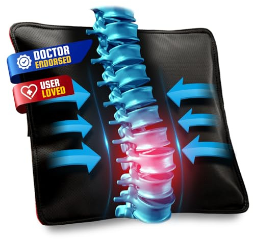 AJUVIA Back Vitalizer Lumbar Support Pillow, 3-Second Pain Relief, Premium Ergonomic Back Support for Office Chairs and Car Seats, Enhances Sitting Posture