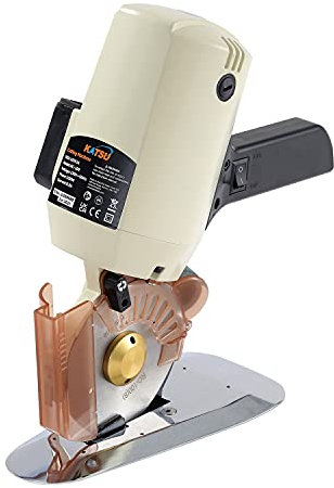 KATSU Ciseaux Électrique Tissu Coupe-Tissu 250W 220V, Épaisseur de Coupe Maximale 27mm Diamètre Lame 100mm, pour Textile Cuir Tapis Papier Caoutchouc 103916