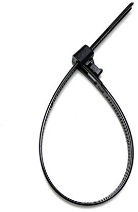 Black Releasable Cable Ties 7.2mmx300mm, 20 Pieces
