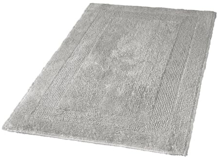 Kleine Wolke Badteppich Arizona Silbergrau 80 x 140 cm | OEKO-TEX zertifiziert, für Fußbodenheizung, maschinenwaschbar, 100% Baumwolle