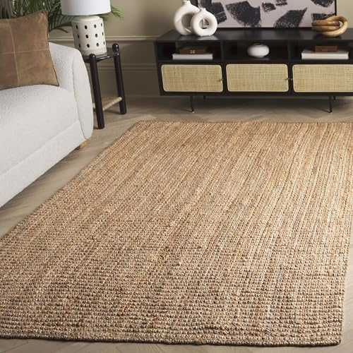 SAFAVIEH Natural Fiber Collection Area Rug - 5' x 8', Natural, Handmade Farmhouse Jute, Ideal for High Traffic Areas in Living Room, Bedroom (NF730C)
