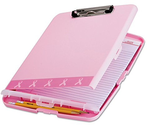 Brustkrebs Bewusstsein Klemmbrett Box, 3/10,2 cm Kapazität, 8 1/2 x 11, Pink