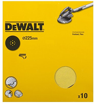 Dewalt DT3164-QZ Disque avec Support, Bleu, 225 mm, Set de 10 Pièces