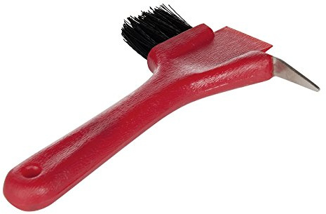 HKM 6302 hovskrapa med borste och spjäll 17,5 cm, M, röd