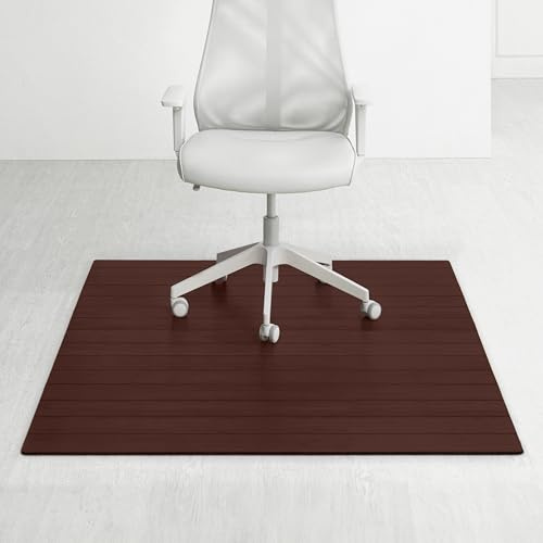 Anji Mountain Office Chairmat Thickest & Sturdy Bamboo Chairmats Highly Premium Quality Anti-Slip Heavy Duty For Multi-Purpose Hardwood Floor Office & Home Floor Protector Office Chair mat-8mm Thick