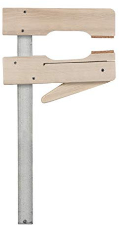 kwb Serre-joint en bois 200x110 avec surfaces en liège, largeur de serrage 200 mm, profondeur de serrage 110 mm, finition sans points de pression, serre-joint à serrage rapide pour maintenir