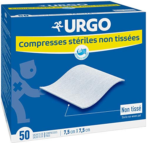 Urgo Sterile Compresses 7,5 x 7,5cm 50 Sachets of 2 Non Woven Compresses