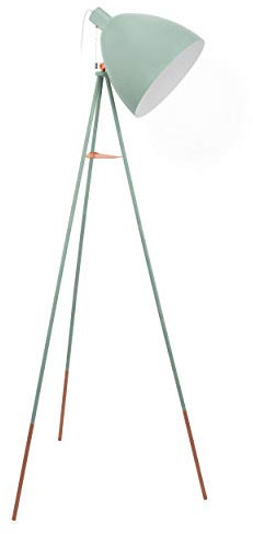 Eglo Lampada da terra Dundee, lampada a stelo vintage a uno punto luce, piantana in acciaio, menta, E27, incl interruttore a strappo