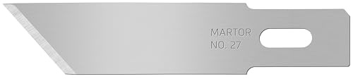 MARTOR 10x Grafikklinge 9,3 mm, 1-fach, Doppel-Facette, Stahl | Im Magazin, beidseitig geschliffen, für Grafikmesser & Bastelmesser, Modellbau, No. 27.50