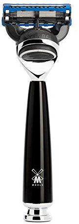 MÜHLE Nassrasierer - Rytmo Serie - kompatibel mit Gillette-Klingen - Edelharz schwarz