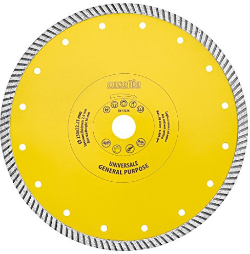 Ausonia -Disco diamantato turbo per edilizia. Altezza 10 mm, foro 22,2, spessore corona 2,6, diametro 230
