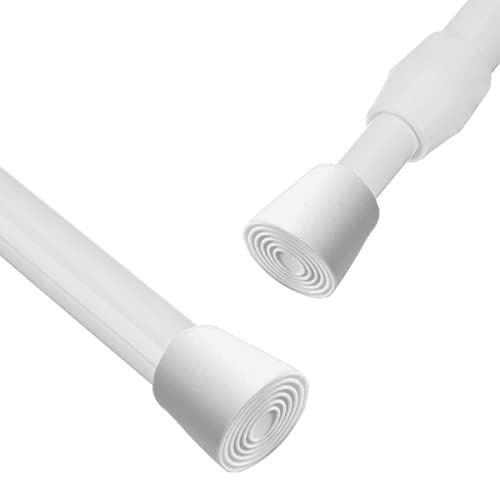 JJOnlineStore - Spring Extendable Telescopic Net Voile Tension Shower Curtain Valance Curtain Rail Loaded Pole Rod Bath Cupboard Window (103-198 Centimeter)
