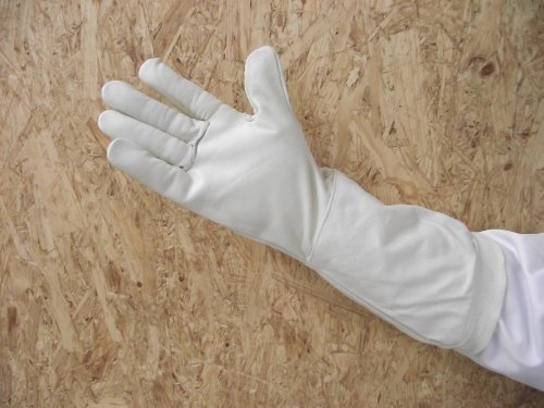 Förster-Fellnest | Premium Imkerhandschuhe naturell- echtes, sehr kräftiges und weich gearbeitetes Leder mit extra langer Stulpe - Größe 10