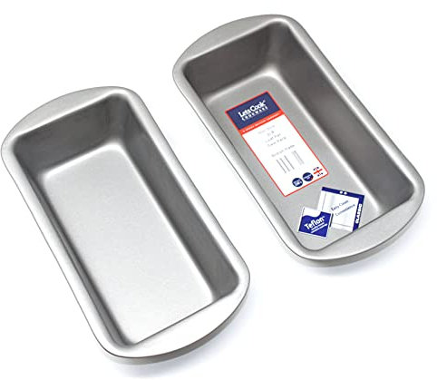 Lets Cook Cookware - 2LB Loaf Pans, 900g, Twin Pack (Set of 2), Teflon Non Stick, British Made