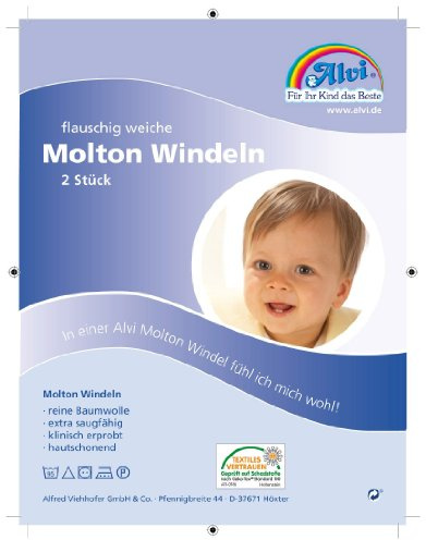 Alvi 93811 Molton-Windeln, 3 Stück, weiß