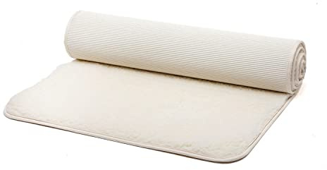 bodhi Schurwoll-Yogamatte Premium (umgesäumt) | Natur | Schurwollmatte | 100% Schafschurwolle (1200 g/m²)| Weich & Isolierend | VISHNU