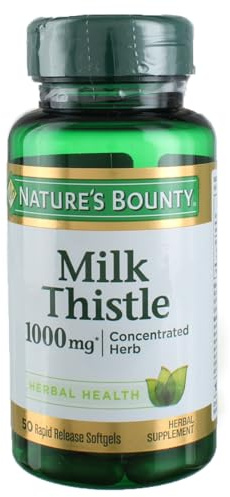 Nature's Bounty Milk Thistle 1000 mg, 50 Softgels (3 Pack)